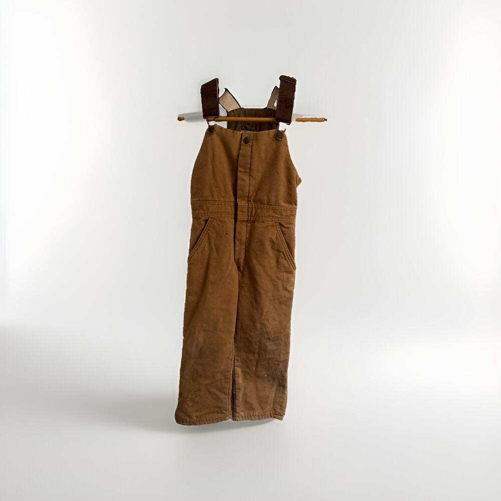 Vintage Tan Duck Canvas Quilted WALLS BLIZZARD PRUF Overalls Youth Size‎ 10 Reg